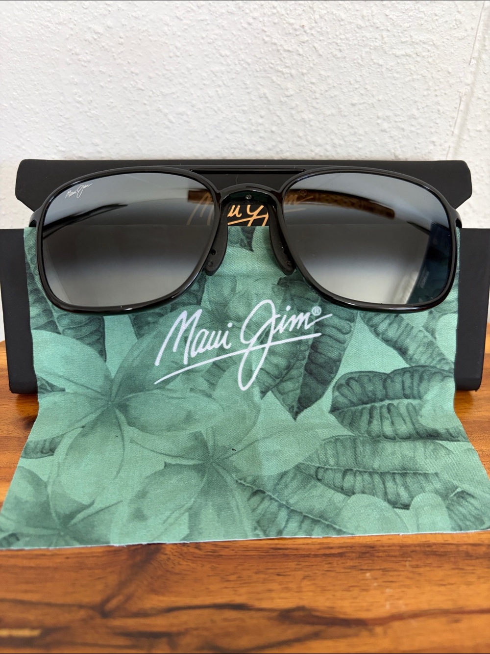 Maui Jim Keokea Black Polarized Aviator Sunglasses